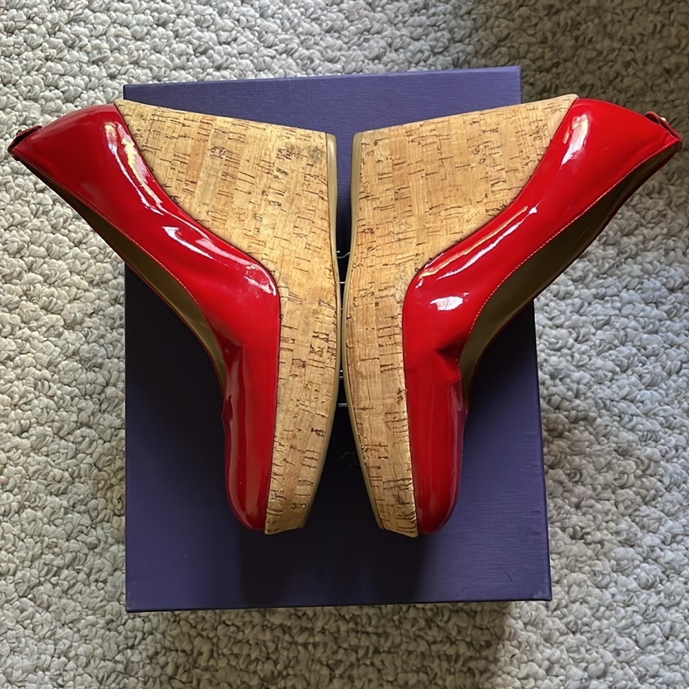 Stuart Weitzman Red Corkswoon Wedges - image 5